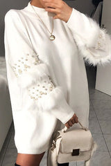 Never Stop Loving You Fluffy Knit Mini Dress