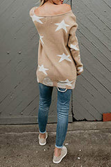 Wind Whisper Star Casual Knit Sweater