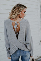 Suéter con mangas de murciélago y espalda descubierta See Ya