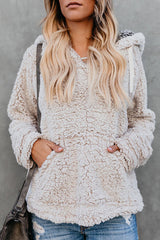 Sudadera con capucha y bolsillo de lana de cordero Eileen