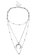 Collar de cuentas en forma de media luna en capas