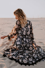 Cárdigan de gasa con flores "Vamos a la playa"