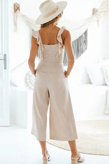 Mono caqui con botones y mangas con volantes