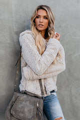 Sudadera con capucha y bolsillo de lana de cordero Eileen