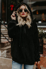 Sudadera con capucha y cremallera de piel Closer to You