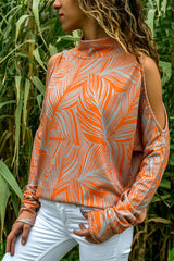 Big Dreams Cold Shoulder Print Blouse