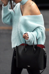 Suéter extragrande con cuello en V y diseño mullido de City Light