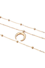 Collar de cuentas en forma de media luna en capas