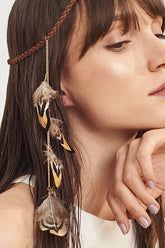 Adornos para el cabello con plumas tropicales