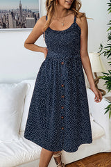 Love You Always Dots Buton-Up Midi Dress