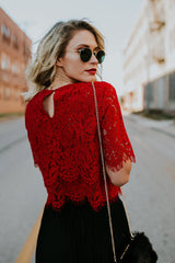 Marry Me Lace Short Sleeve Top