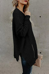 Suéter de punto con capa y cremallera Take It Easy