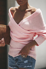 Suéter cruzado con cuello en V Just For You