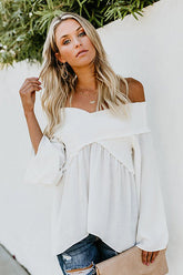 Over Heels V-neck Pleated Flare Top