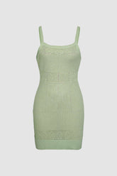 Vestido mini de punto con escote cuadrado