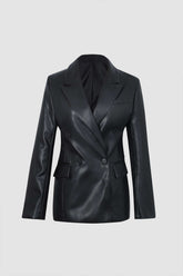 Faux Leather Blazer