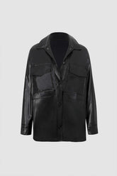 Faux Leather Pocket Front Jacket