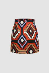 Geometric Pattern Mini Skirt