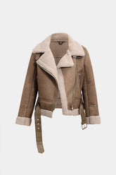 Faux Suede Shearling Jacket
