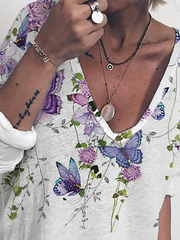 Camisas y blusas casuales de mariposa de talla grande