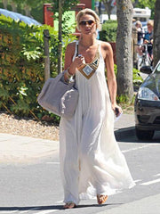 Vestido largo sencillo estampado