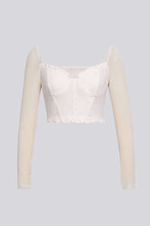 Frills Bust Long Sleeve Top