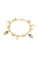 Evil Eye & Heart Charm Bracelet