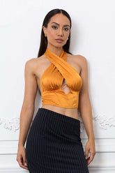 Halter Cut Out Backless Tank Top