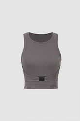 Buckle Detail Ribbed Tank Top