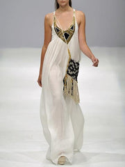 Vestido largo sencillo estampado