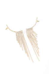 Pendientes con flecos de diamantes de imitación