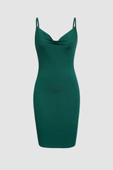 Grünes drapiertes Minikleid