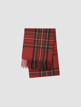 Bufanda navideña de cuadros rojos