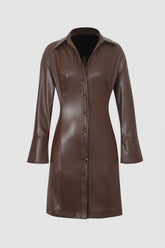 Hemdblusenkleid aus Kunstleder