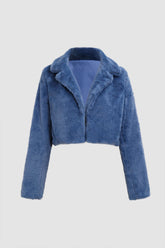 Jacke mit Revers aus Kunstpelz