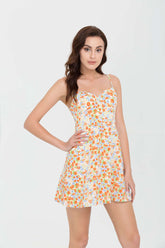 Vestido mini bustier floral