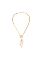 Collar de cadena de serpiente y perla barroca