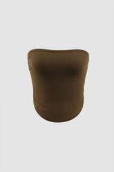 Curved Hem Strapless Tube Top