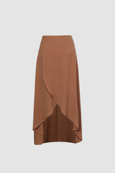 Falda larga con dobladillo con volantes fluidos