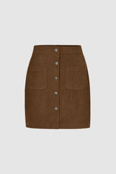 Minifalda de pana con botones