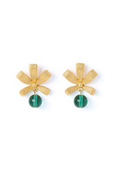 Emerald Stone Gold Plated Earrings