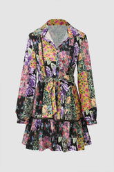 Mini-Hemdkleid mit Rüschen und Blumendruck