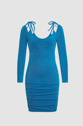 Blue Cut Out Bodycon Mini Dress
