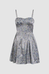 Vestido mini bustier floral