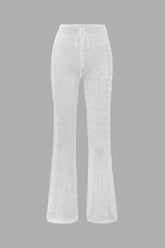 Pantalones de punto calado con cordón