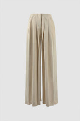 Bundfaltenhose mit weitem Bein und hoher Taille