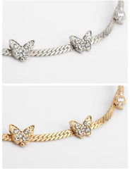 Gargantilla de mariposa con diamantes de imitación