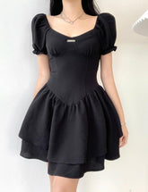 Short Sleeve Corset Layered Dress
