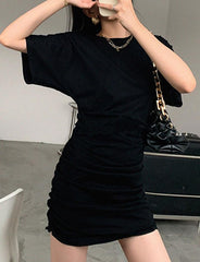 Vestido corto negro vintage con volantes para fiesta de graduación