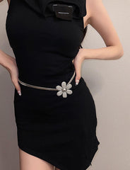 Silver Metal Flower Waist Chain